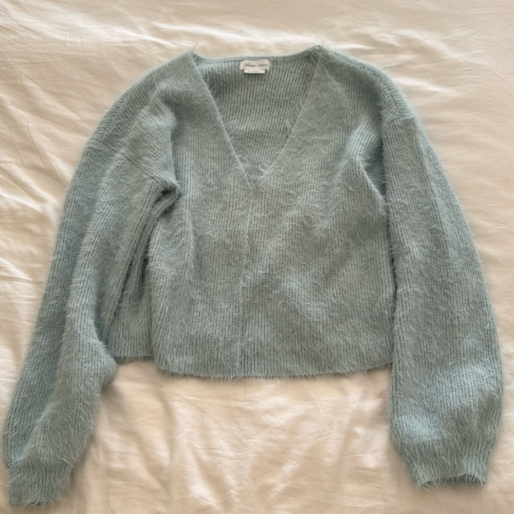 Lovers + Friends Light Blue Soft Shag Sweater